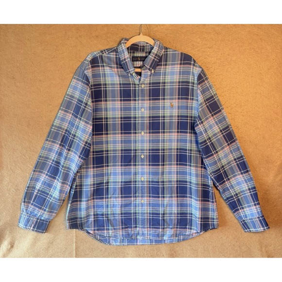 Ralph Lauren Other - Ralph Lauren Button Down Shirt Mens XL Blue Pink Madras Plaid Pony Logo‎